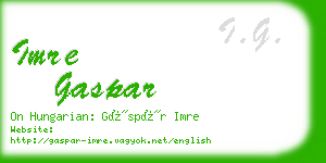 imre gaspar business card